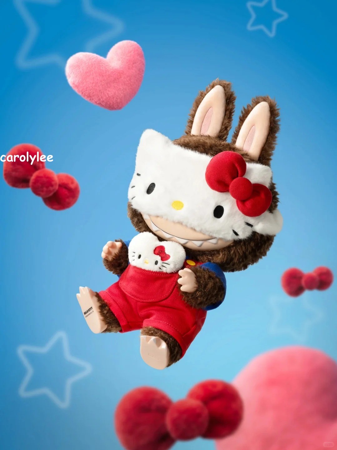 Authentic The Monsters X Hello Kitty Plush Toy Gift Box Cute 38cm