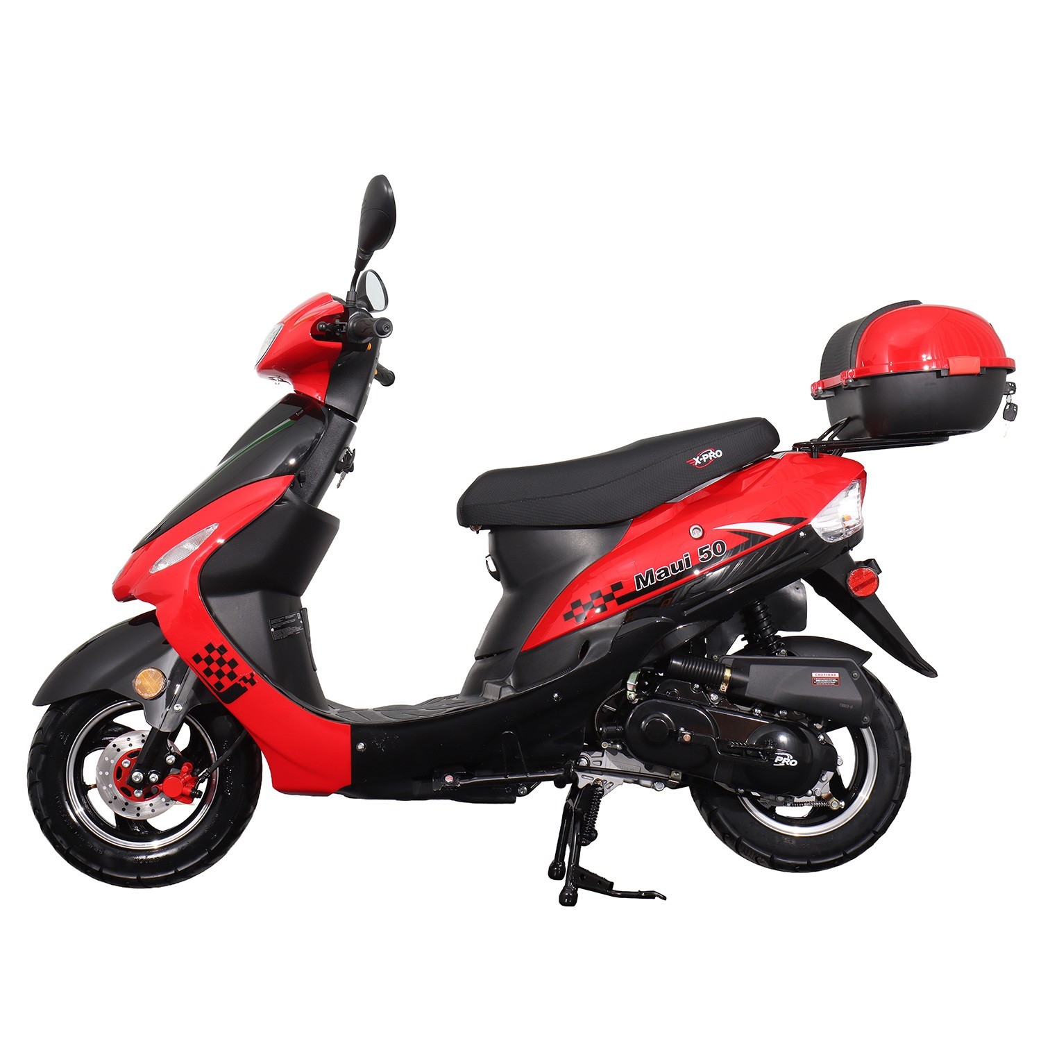 X-PRO Maui 50cc Gas Scooter Moped with 10" Aluminum Wheels, Electric/Kick Start