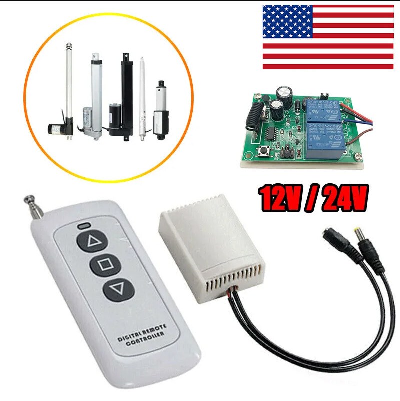 Wireless Remote Control Kit for DC 12V 24V Linear Actuator Motor Controller