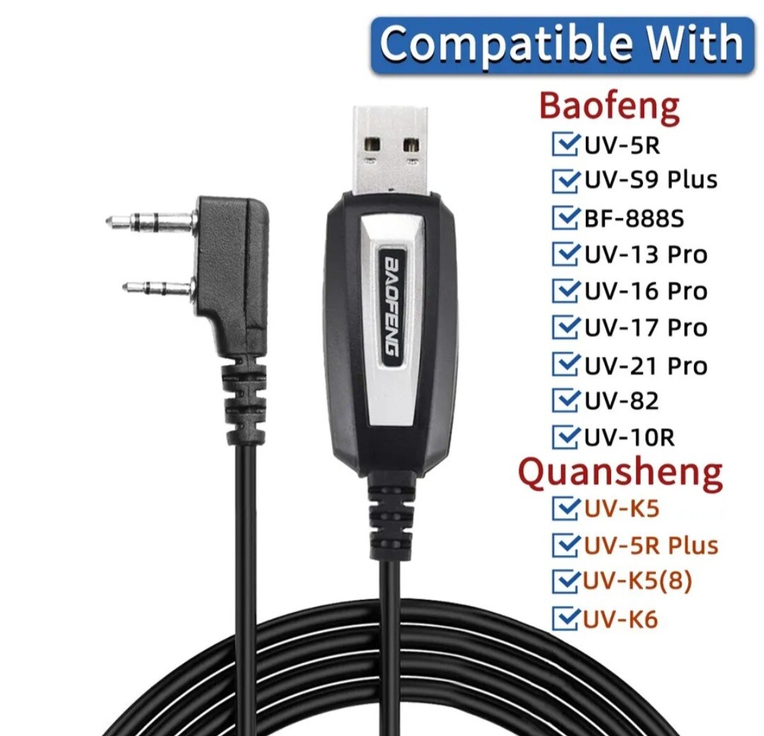 Genuine Baofeng USB Programming Cable & Cd For UV-5R, UV-59 Plus, BF-888S & MORE