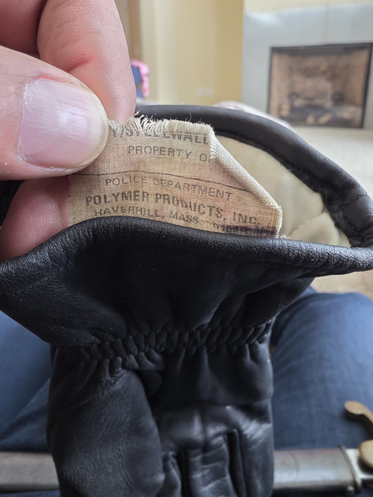 ANTIQUE GENUINE POLICE SAP GLOVES Museum Display Quality