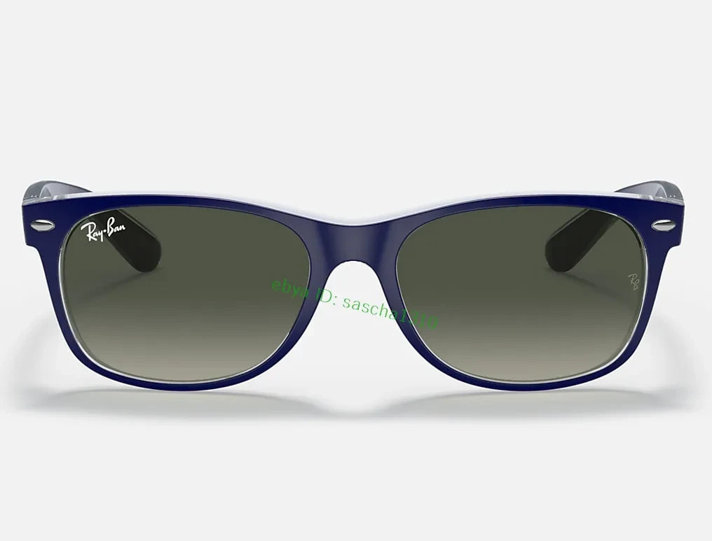New RAY-BAN RB2132 6053/71 52mm Crystal Navy Blue Wayfarer Sunglasses ItalyUV400