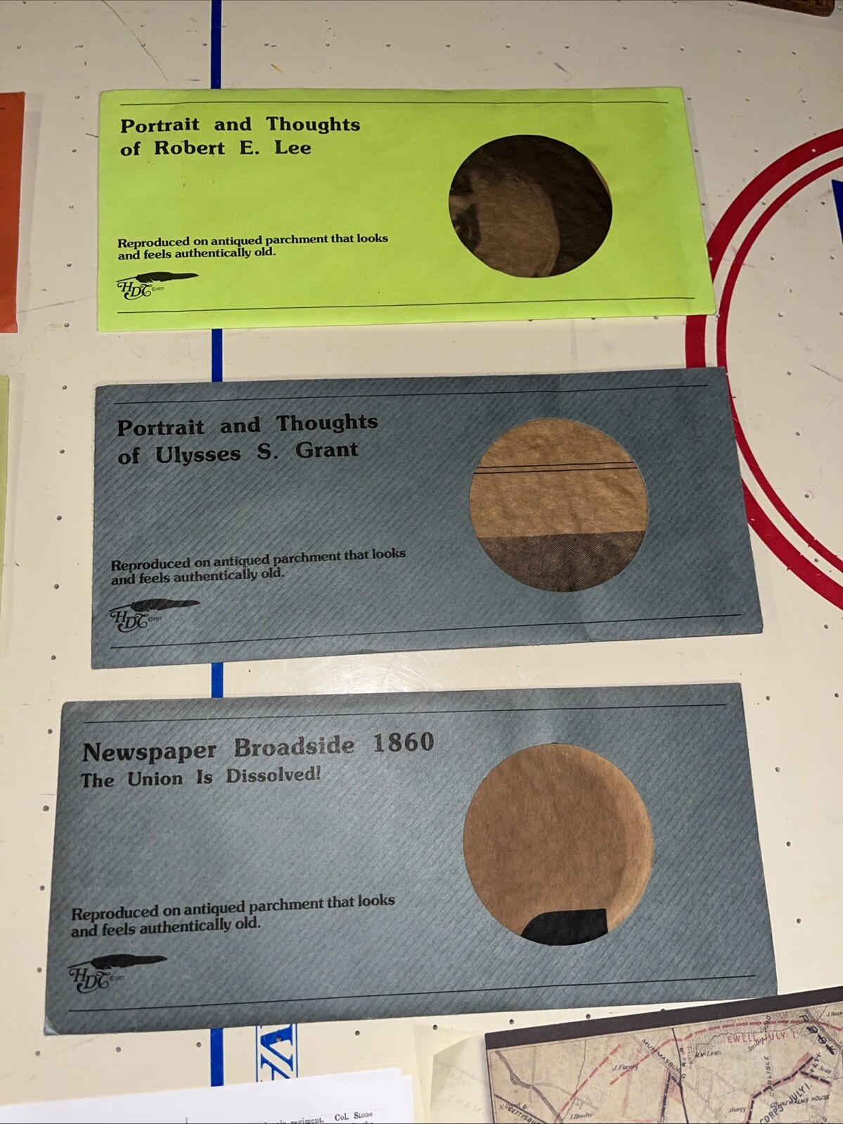 Civil War Battle of Gettysburg Reproduction Authentic Documents & Maps lot Of 8