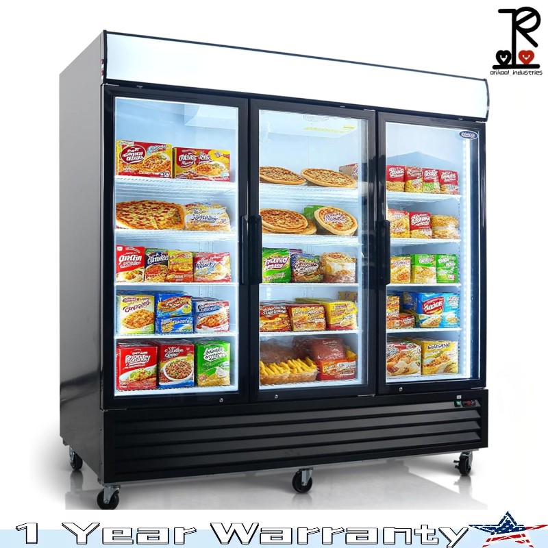 70 Cu.ft Commercial Glass Door Freezer Reach in Display Merchandiser Restaurant