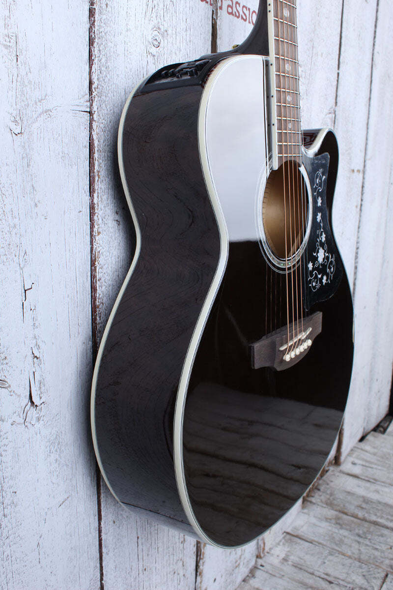 Takamine GN75CE Mini Jumbo Acoustic Electric Guitar Transparent Black Finish