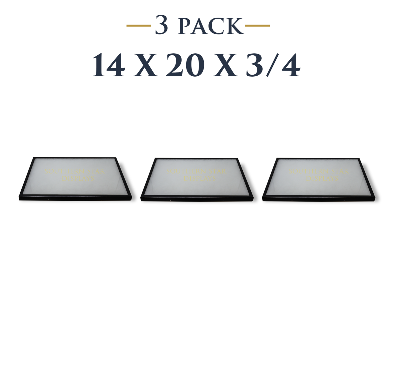 3 Pack of 14 x 20 x 3/4 Riker Display Cases Boxes for Collectibles Arrowheads