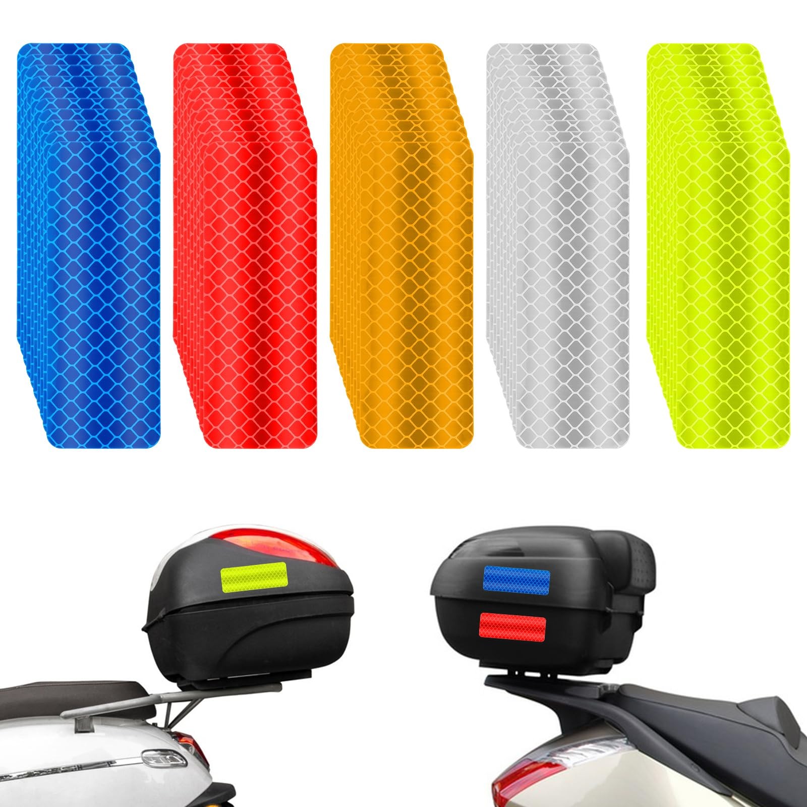 50PCS Reflective Tape High Visibility Waterproof Warning Stickers 5 Colors