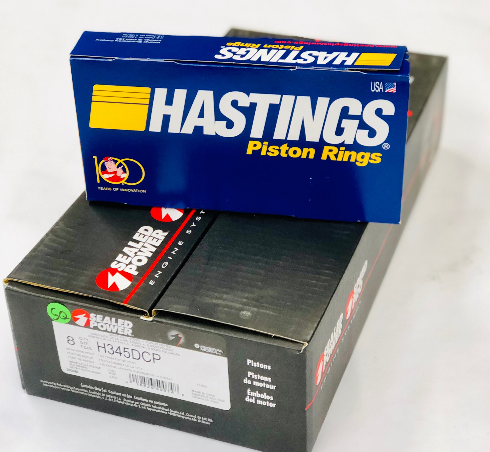 Pistons and MOLY Rings Combo kit compatible with Chevrolet SBC SB 350 5.7L