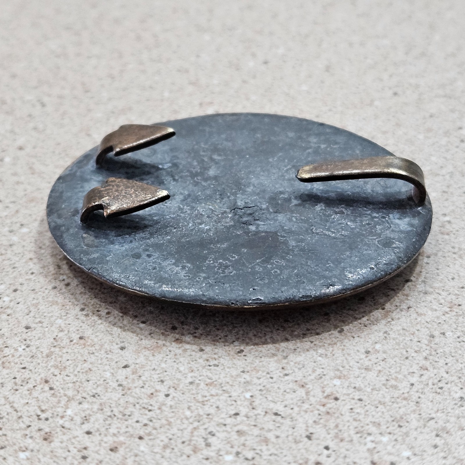 Vintage Civil War Era America Eagle Union 3 Prong Lead Filled Brass Belt Plate