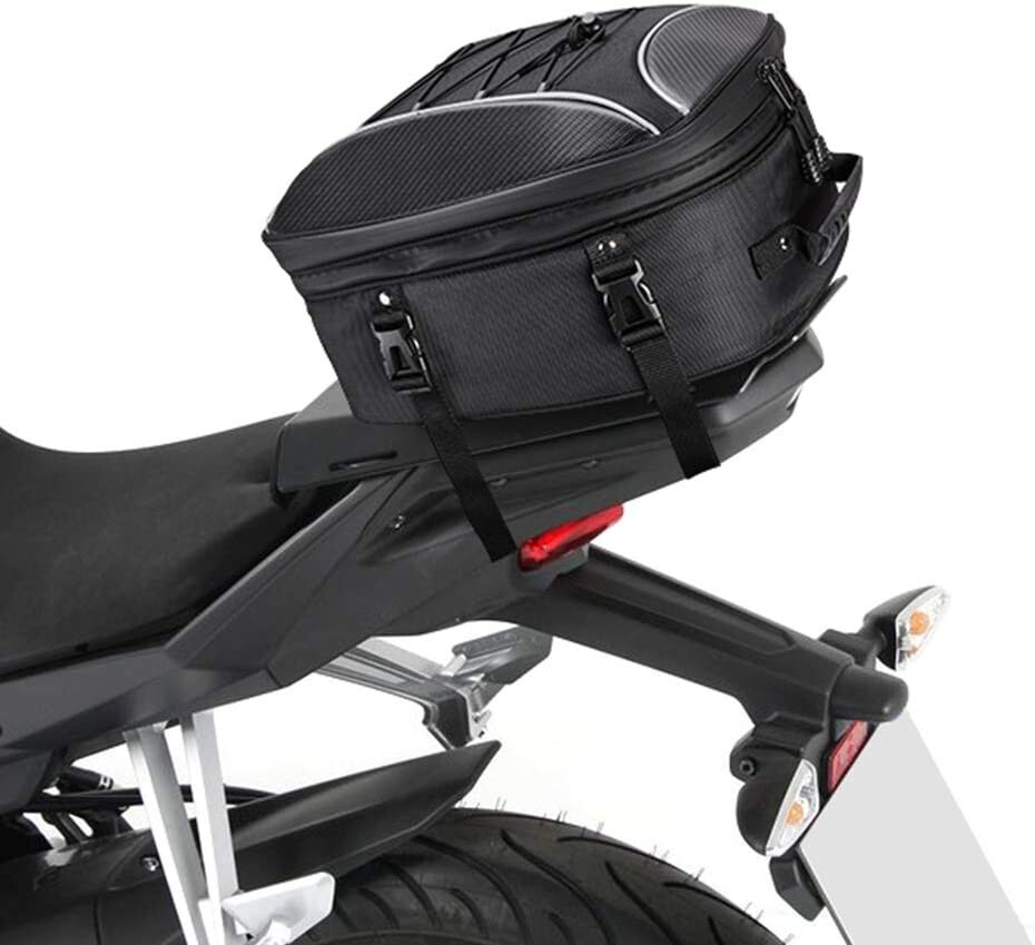 kEMIMOTO Motorcycle Tail Bag 30L Expandable Motorbike Helmet Bag Luggage Storage