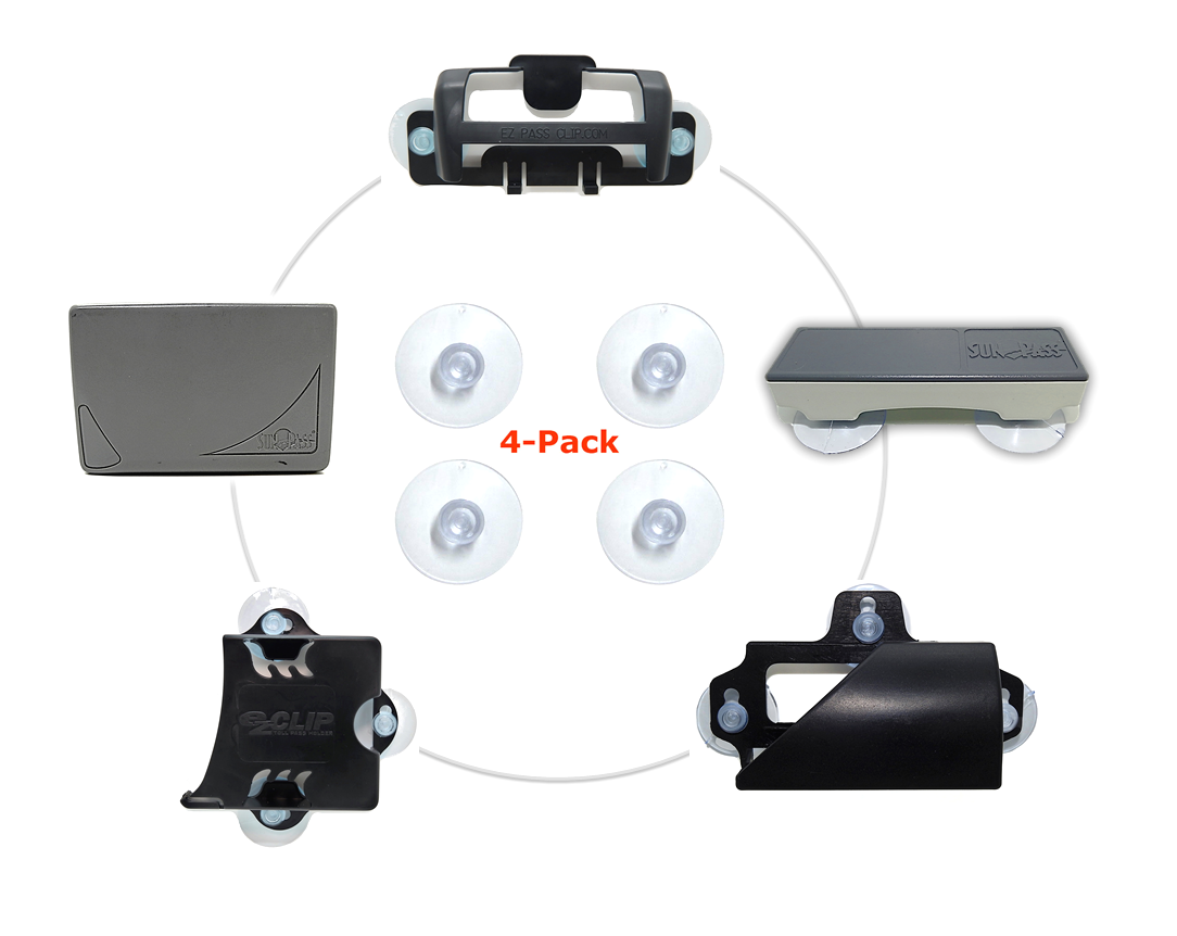 4-Pack Car Windshield Suction Cups Replacement for Small Mini EZ Pass Clip Toll