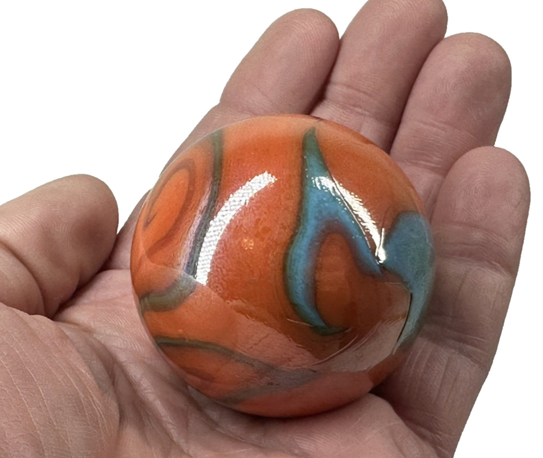 TOE BREAKER 50mm (2") VALKYRIE (aka Seahorse) Marbles glass ball HUGE Swirl