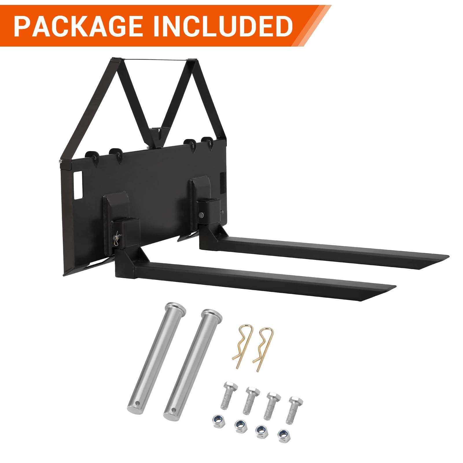 45" Skid Steer Pallet Forks, 3200LB Capacity, Quick Attach for Tractors & Loader