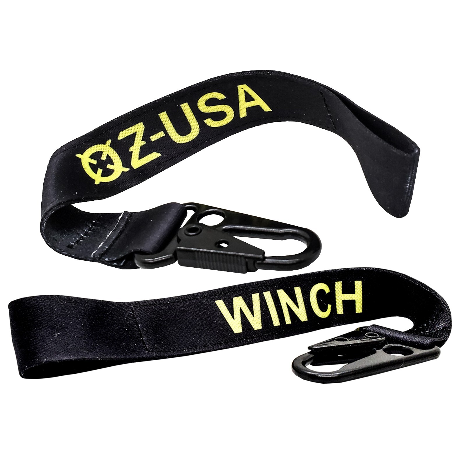 2X Winch Hook Tag Pull Safety Tie-Down Strap Carabiner Clip Off-road Truck UTV