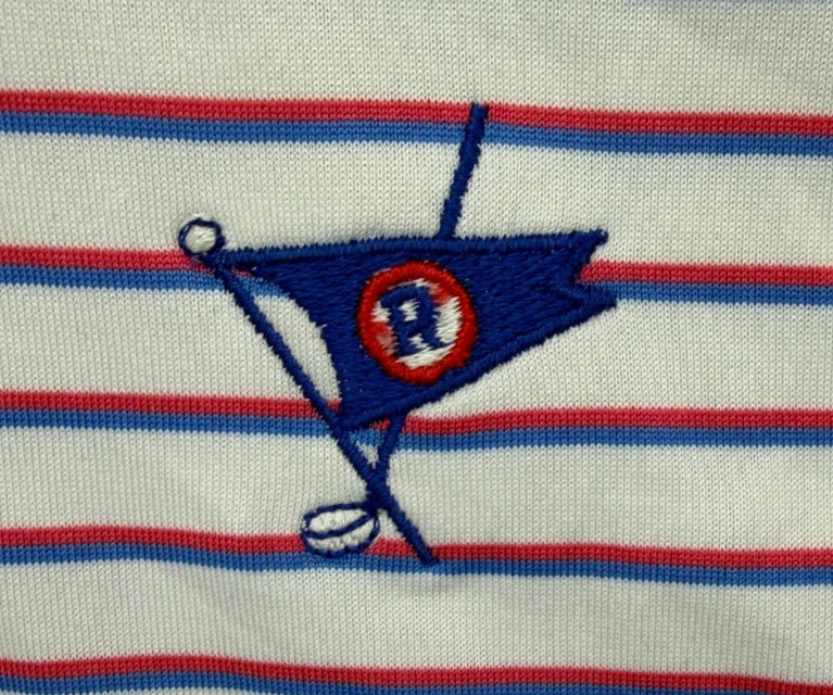 Holderness Bourne Mens "The Sutton" Polo Shirt Sz L Red Striped Golf Performance