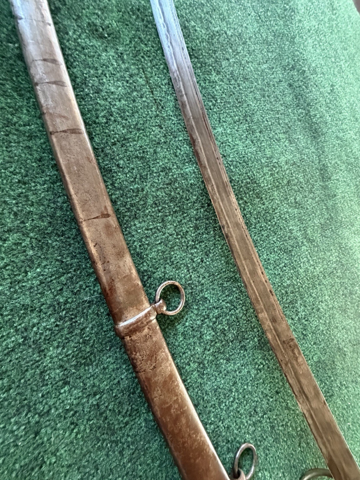 US CIVIL WAR CAVALRY SWORD WITH SCABBARD DATED 1862