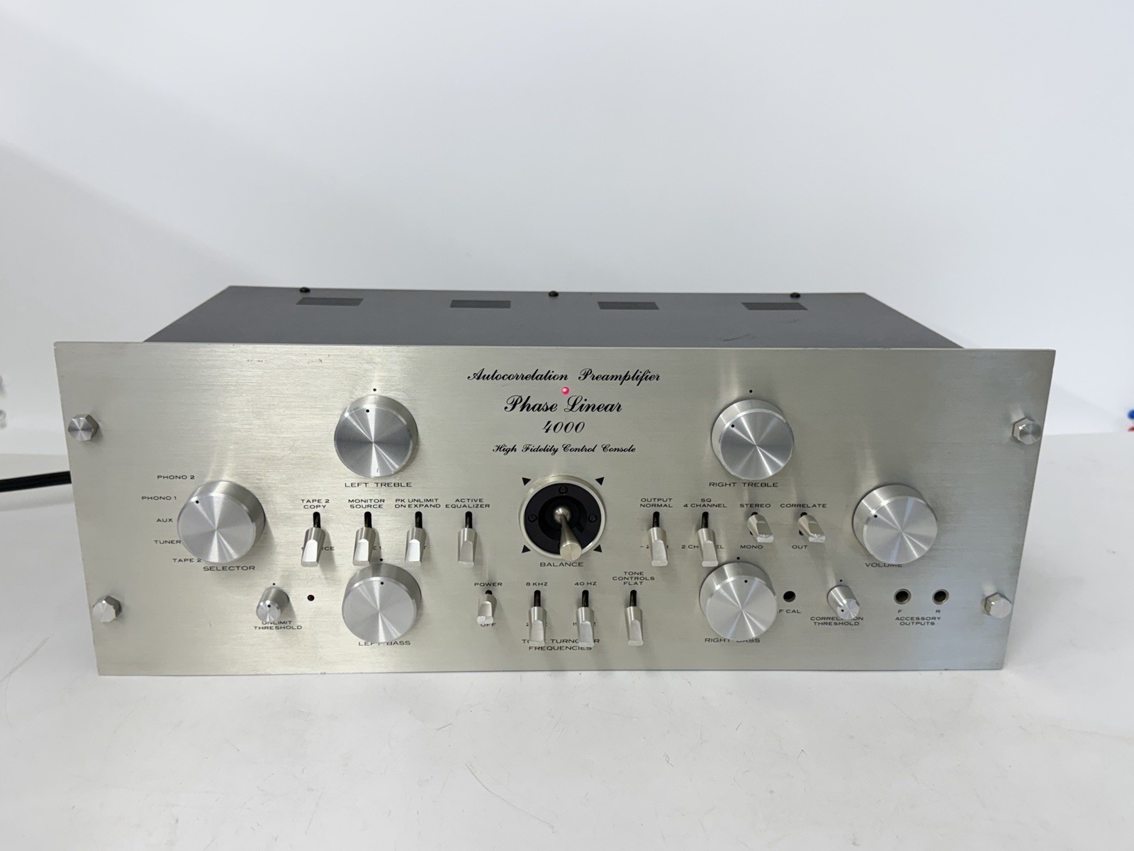 Vintage 1970s Phase Linear 4000 Audio Control Console - Power On / Need Repair