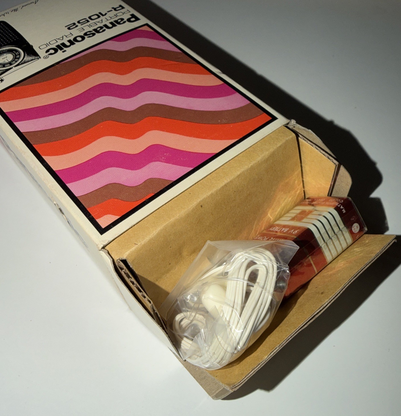 Vintage Panasonic R-1052 Red Portable AM Radio NEW In Box Complete w/Paperwork