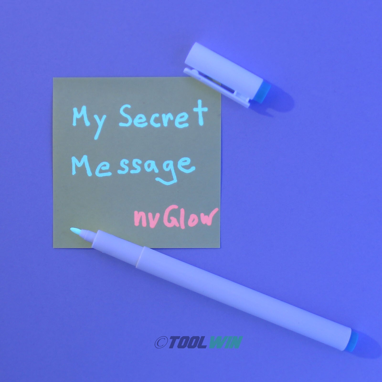 3 pc Invisible UV Ink Marker Pen Blue Red Yellow Black Light Reactive New