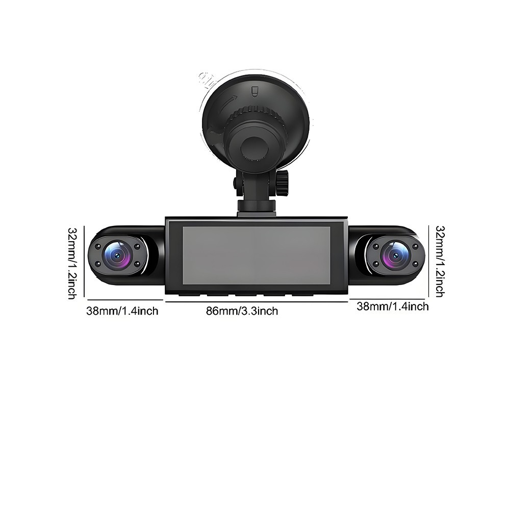 360° 4 Channel 1080P HD Car Dash Cam Front and Rear Inside Left Right + Camera