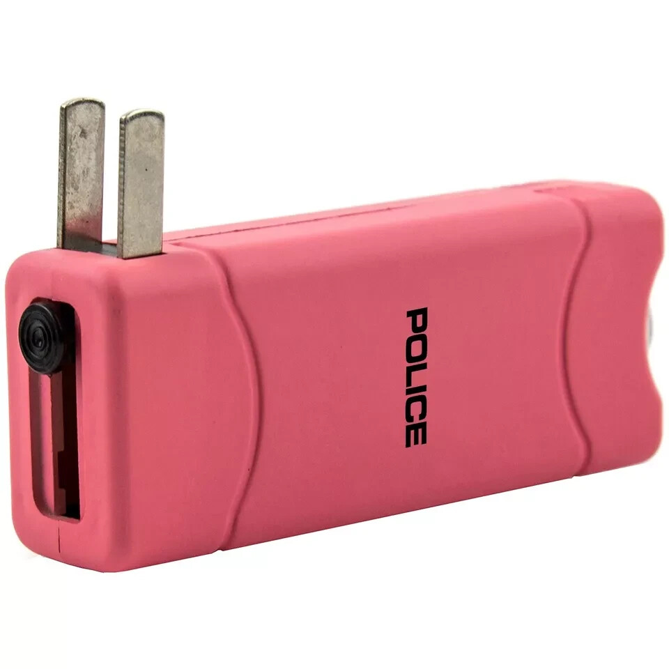 POLICE Stun Gun Self Defense 801 Mini Rechargeable LED Flashlight Pink