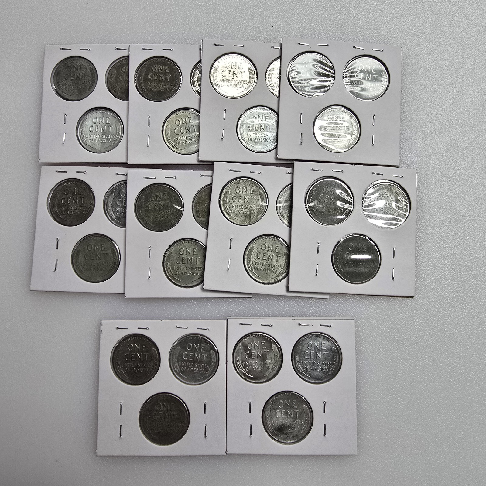 1943 P D S **STEEL Wheat Head Lincoln Cent 3 Coin Set,** Penny Lot 