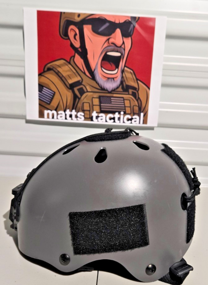 Custom Delta Force Style Bump Helmet - Pro Tec Low Pro Base Small OD Grey