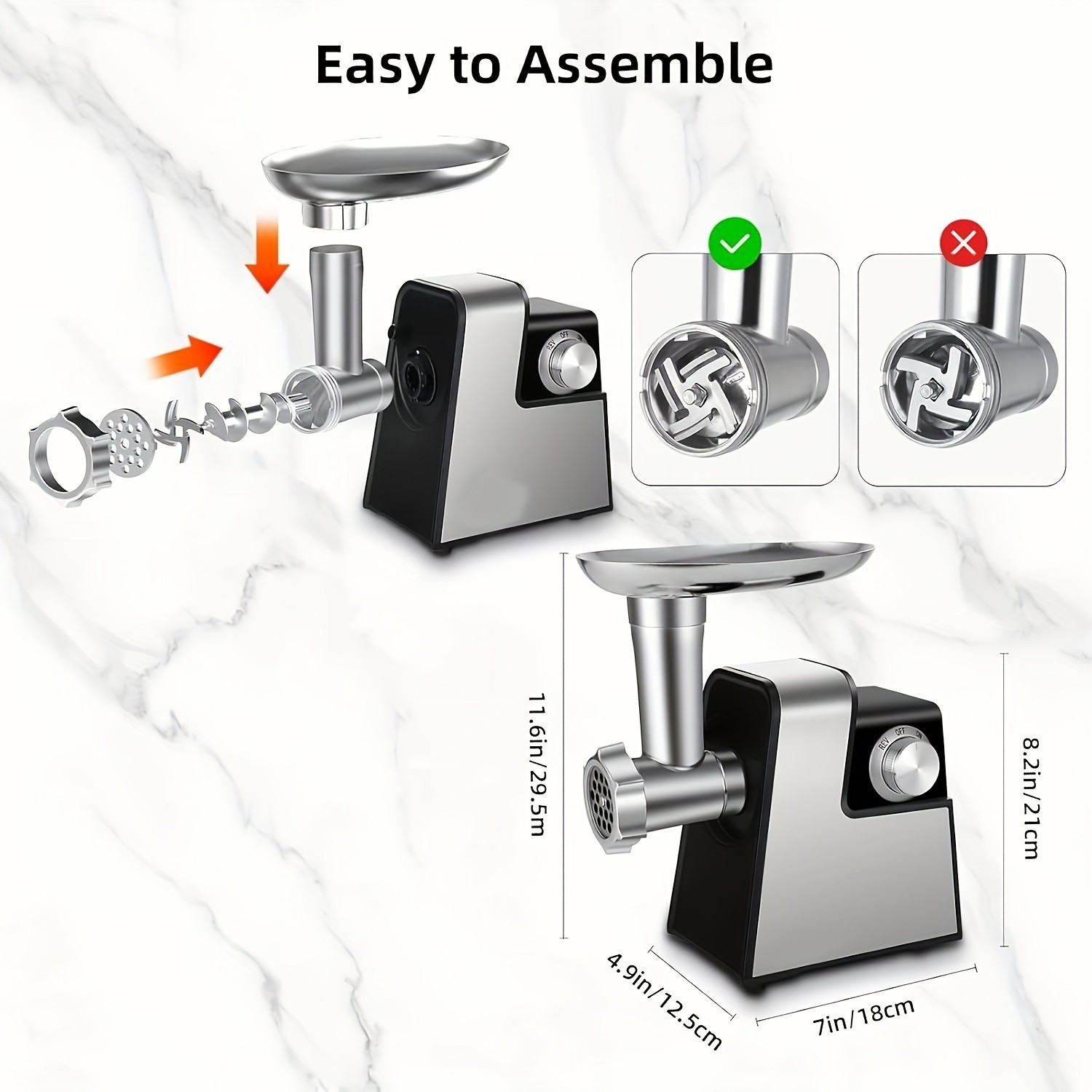 Heavy Duty 3000W Commercial Electric Meat Grinder Sausage Maker Mincer Stuffer