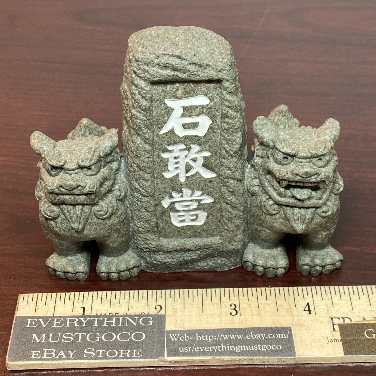 Shisa Ishiganto Lion Dog Statue Traditional Amulet Figure Mini Okinawa Japan