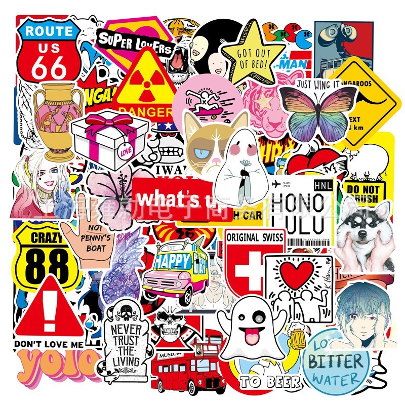 100 Random Skateboard Stickers Bomb Vinyl Laptop Luggage Decals Dope Sticker Lot