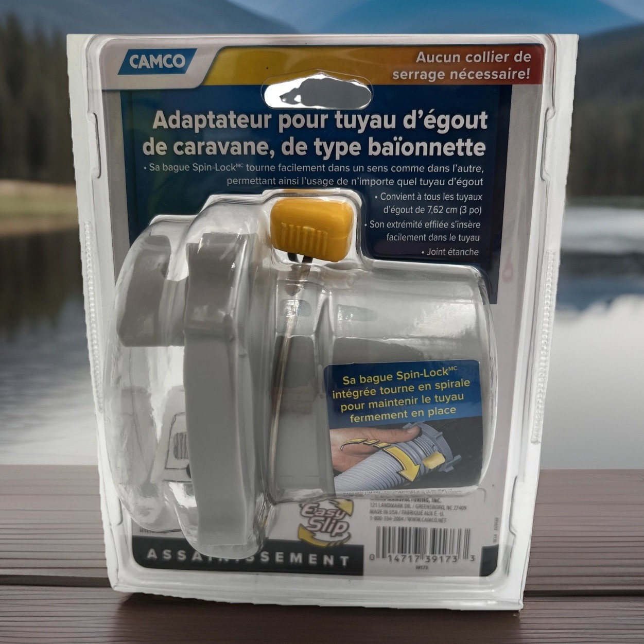 RV Bayonet Sewer Hose Adapter Spin-Lock Easy Slip No Clamp Seal Camco New