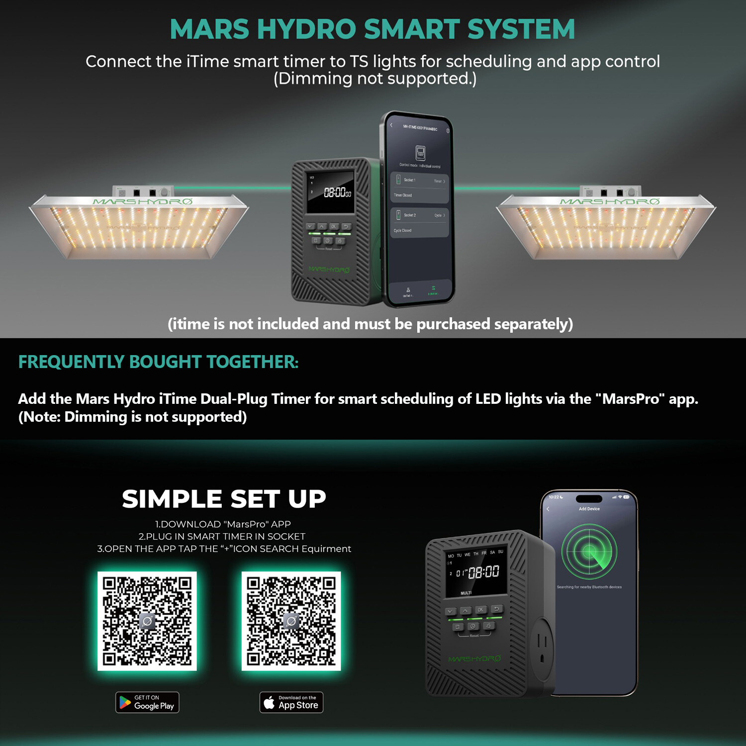 Mars Hydro TS 1000 600 2000 3000 LED Grow Light Full Spectrum for Grow Tent Kit