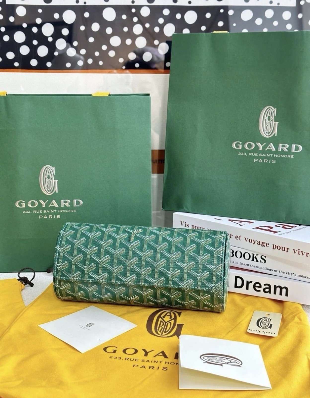 Goyard Travel Watch Case 3 Holder Black Leather