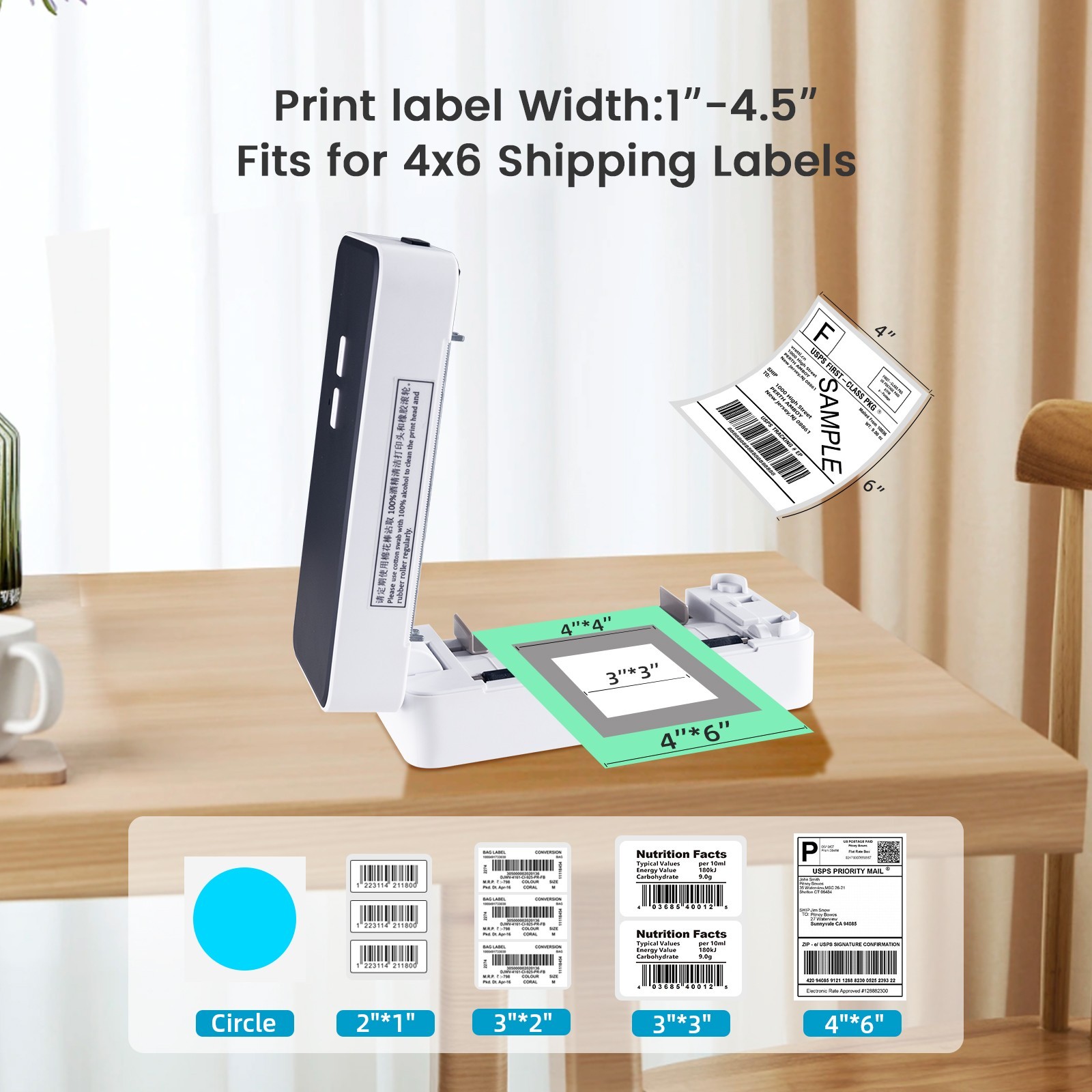 Thermal Printer USB Thermal Shipping Label Printer 4x6 for Shipping Label