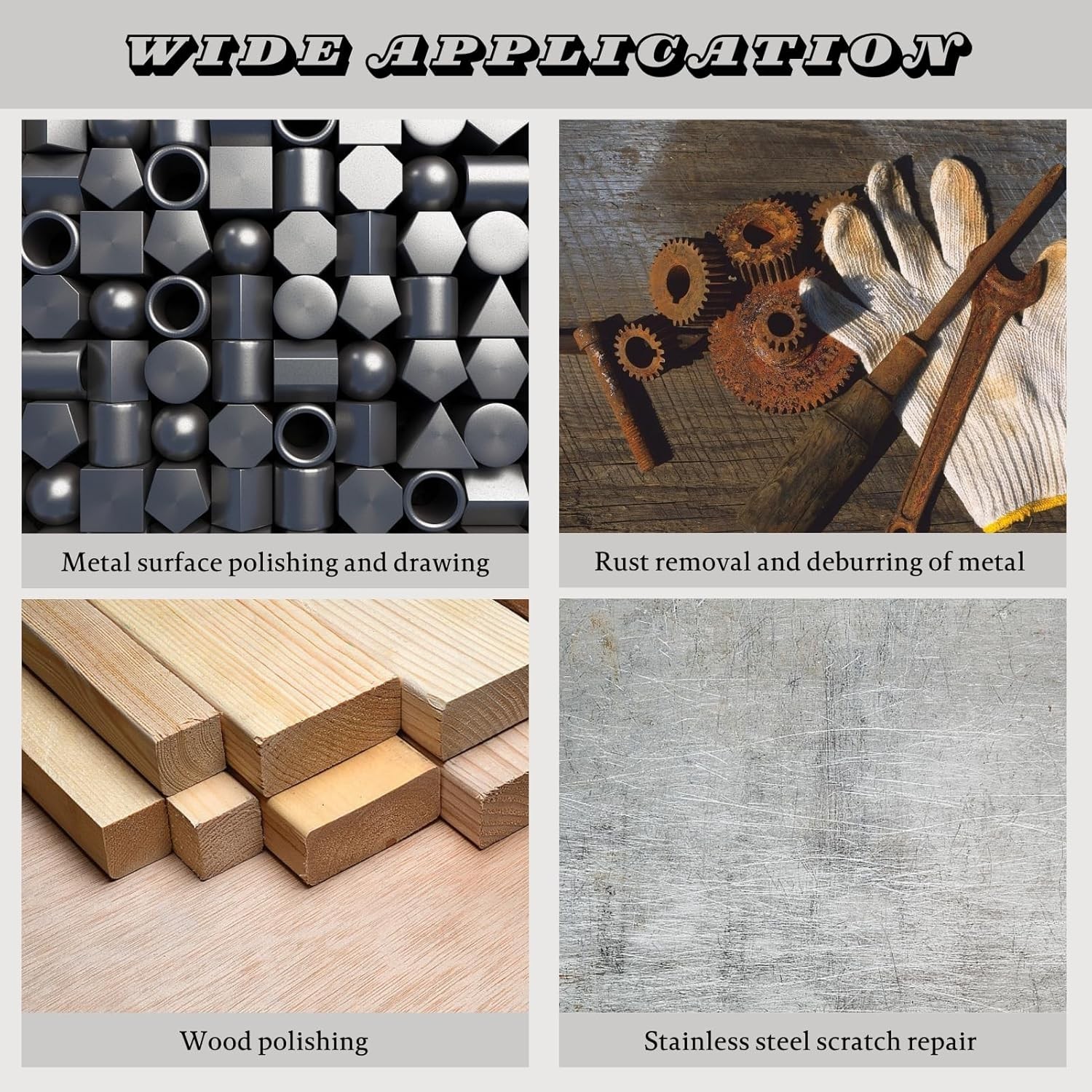 3Pcs 4" Nylon Polishing Wheels, 320/600/800 Grit, 1.2" Thickness, 1/2" Arbor