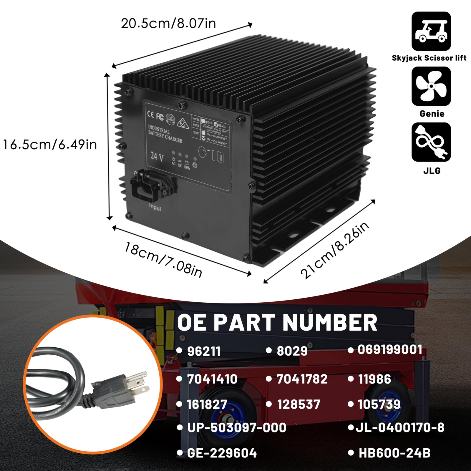 Battery Charger for Genie Skyjack JLG Scissor Lifts HB600 105739 161827 128537