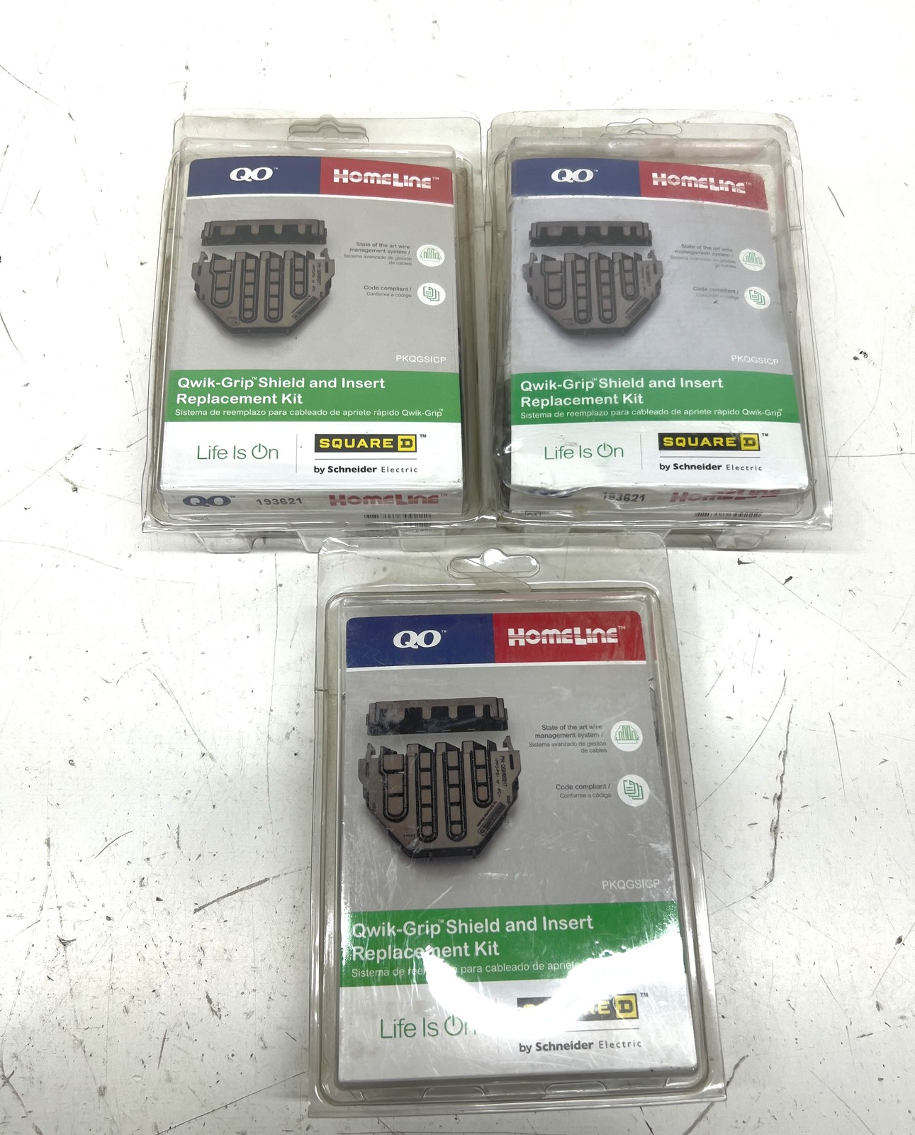 LOT OF 3 Square D Quik-Grip Shield and Insert Replacement Kit