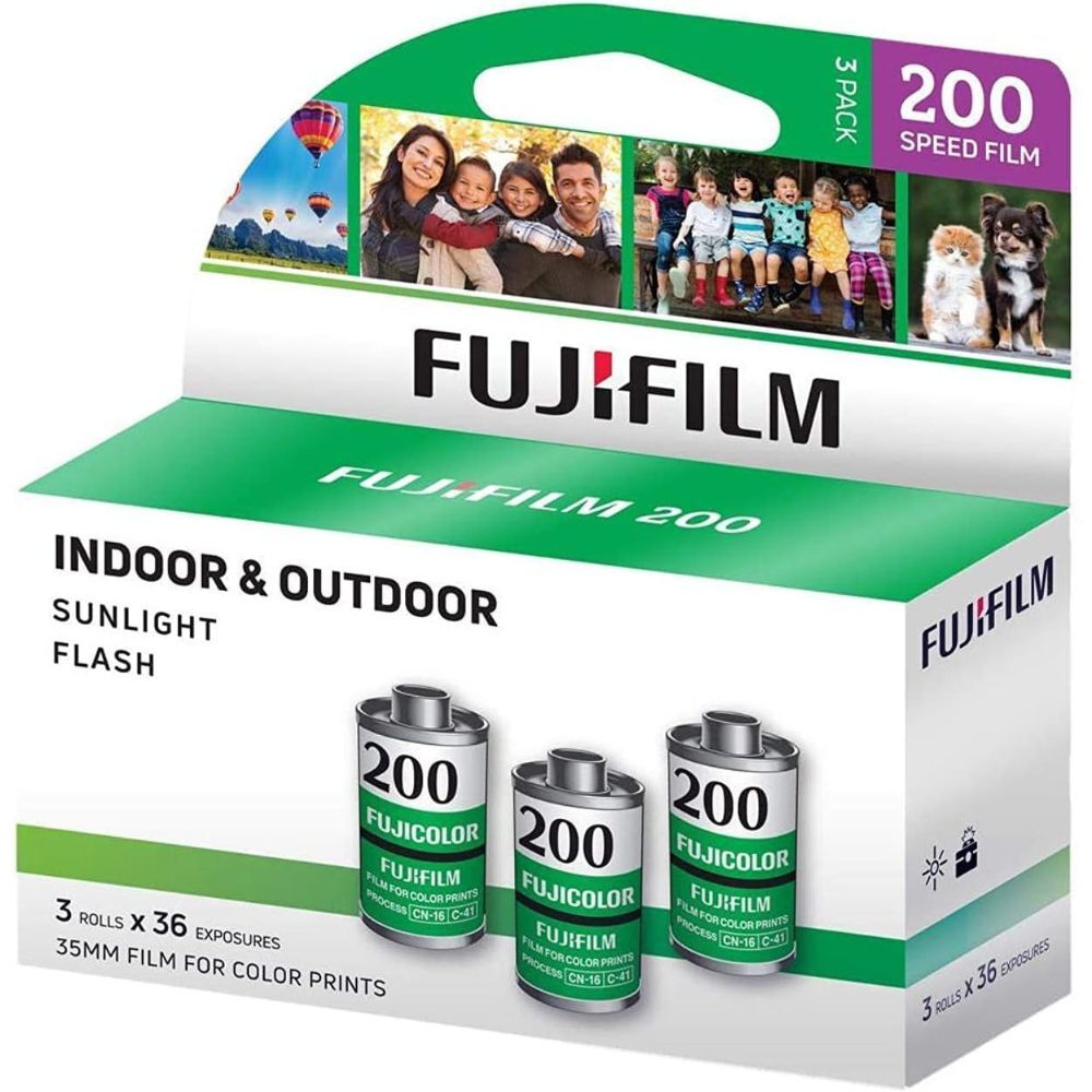 Fujifilm Fujicolor 200 Color Negative Film(35mm Roll Film, 36 Exposures, 3-Pack)