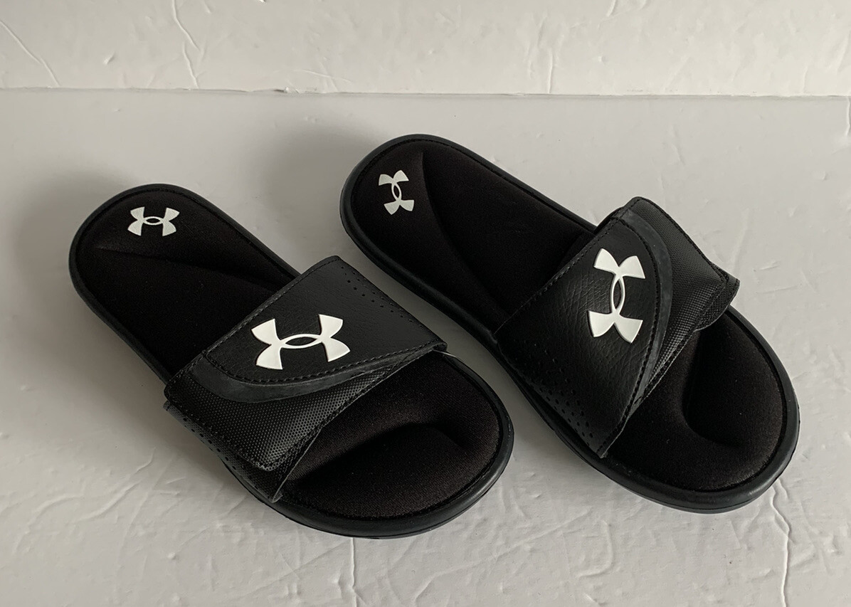 Under Armour UA B Ignite VI SL NEW w/Tags 3022728-001 Youth Black Slides Size 4