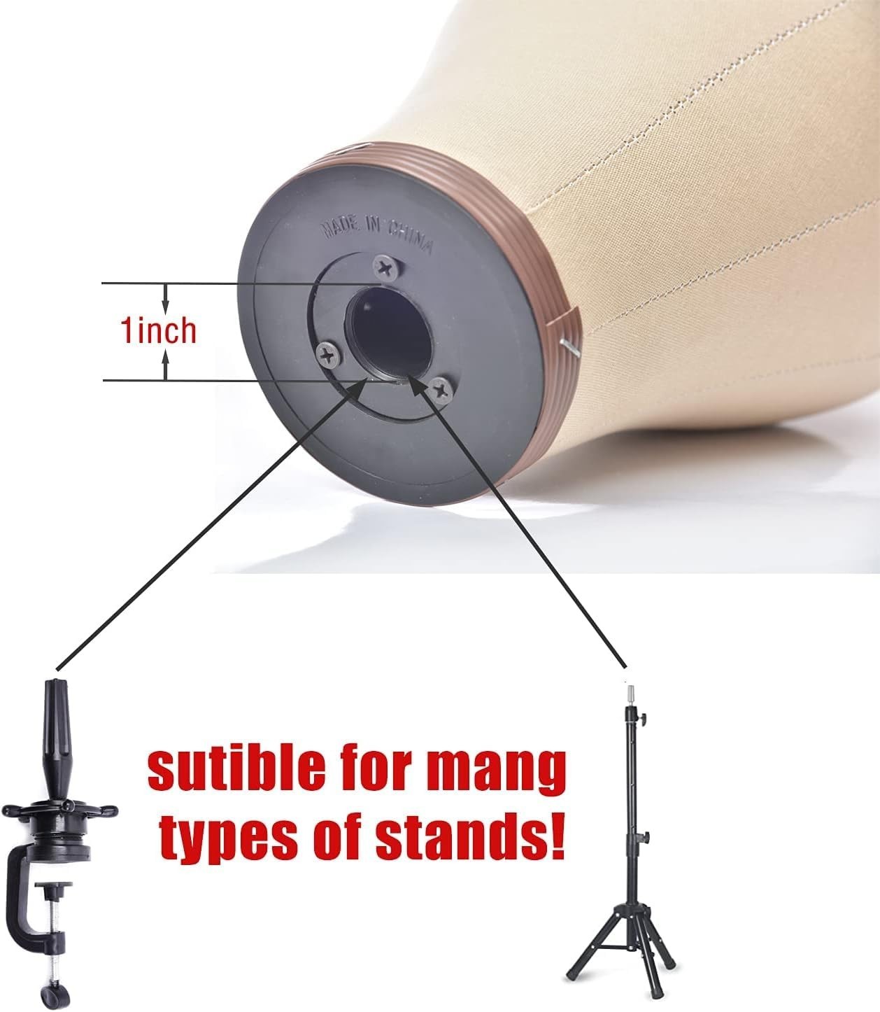 22-inch Cork Canvas Styling Head for Professional Wig Display & Creation