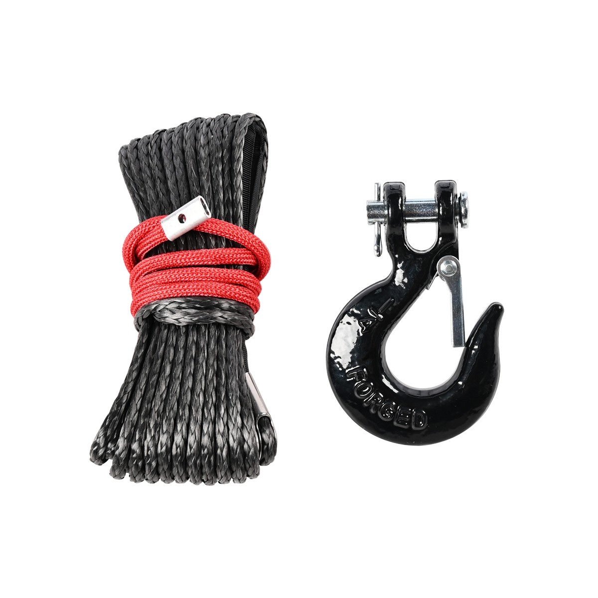 Synthetic Winch Rope Kit, 1/4'' x 50FT w/ 10000 lbs Strength, Protective Sleeve