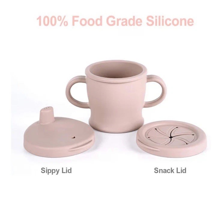 haakaa Silicone Sip-N-Snack Cup, Toddlers Sippy CupandSnack Container 2-in-1,