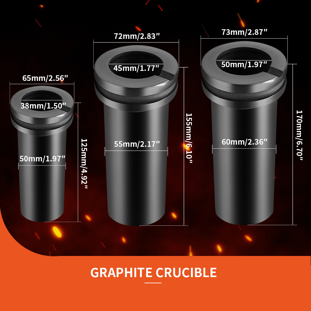 1/2/3KG High Purity Graphite Crucible Smelting Tool for Electric Melting Furnace