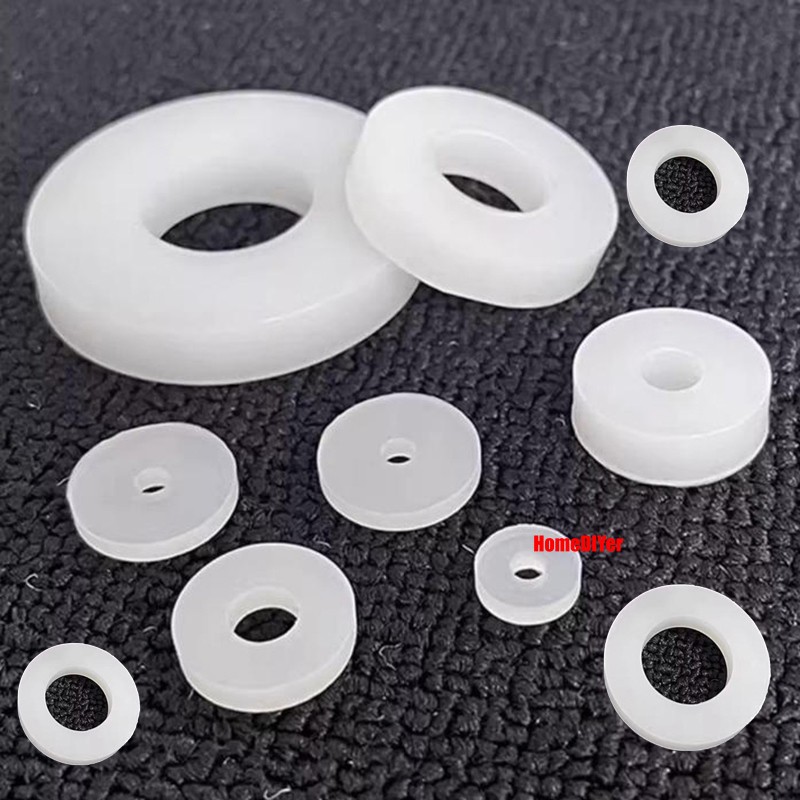 Round White Silicone Rubber Washer Flat Seal Gaskets High Temp Pads ID 22-152mm