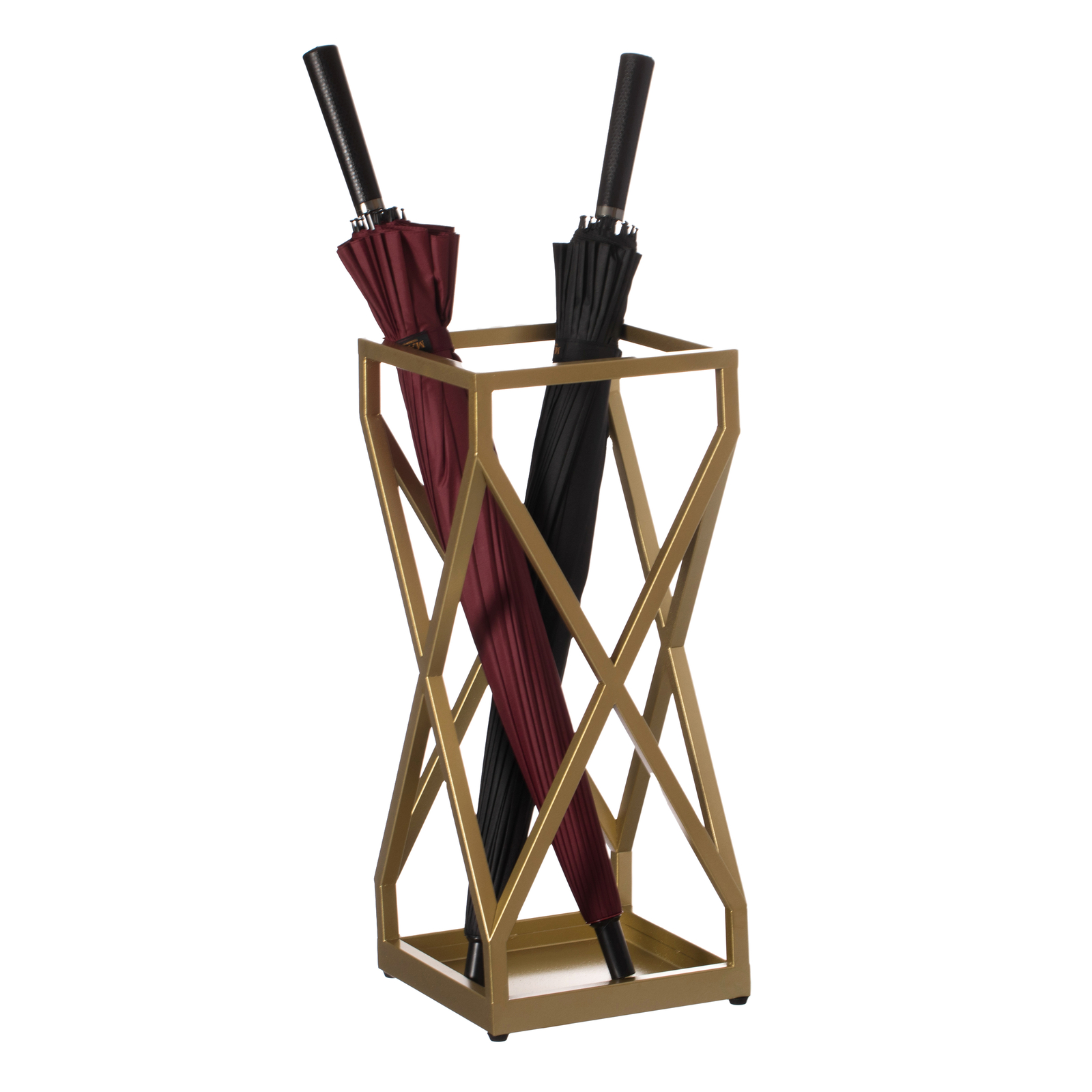 New Decorative Gold Square X Design Umbrella Holder Stand for Indoor and Outdoor
