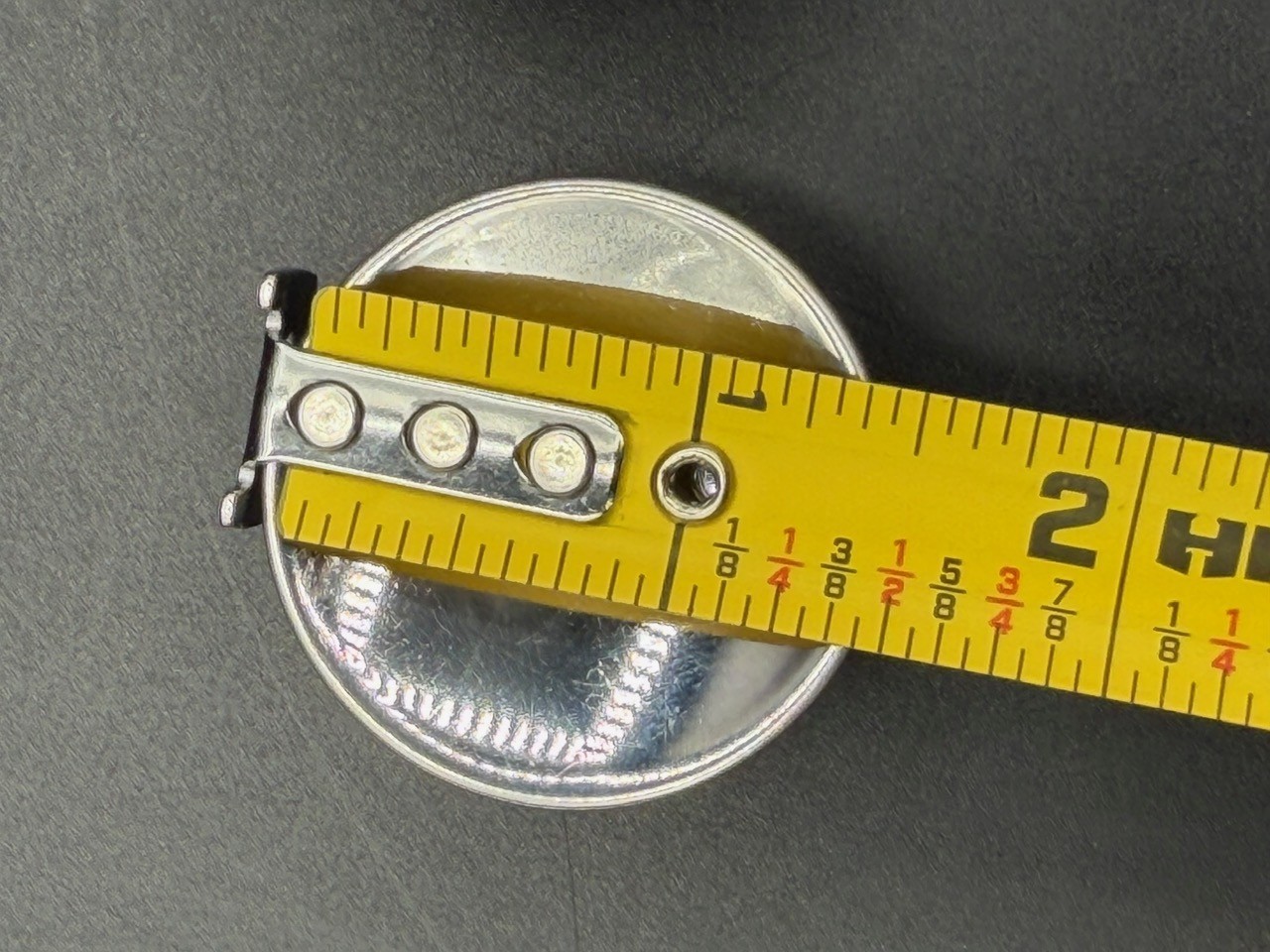 3 Vintage Chrome Concave Round Pull Knobs w/ Matching Backplates & Screws.