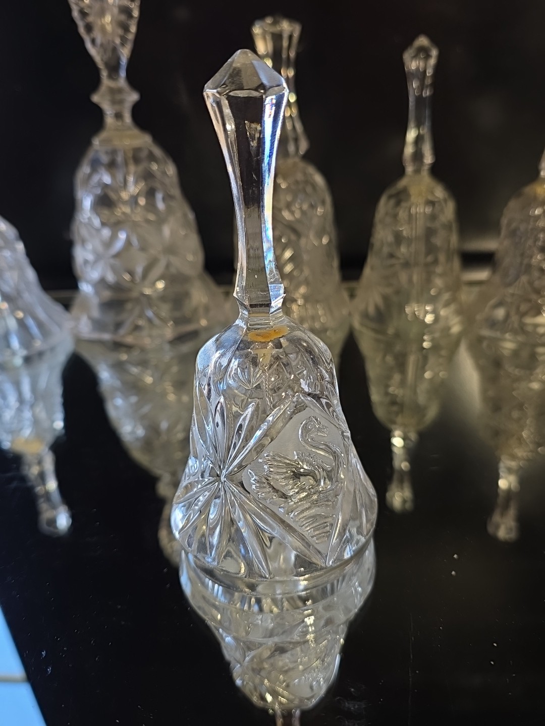 ​Lot 9 Vintage Crystal Glass Bells Waterford 12 Days Christmas Hofbauer Byrdes