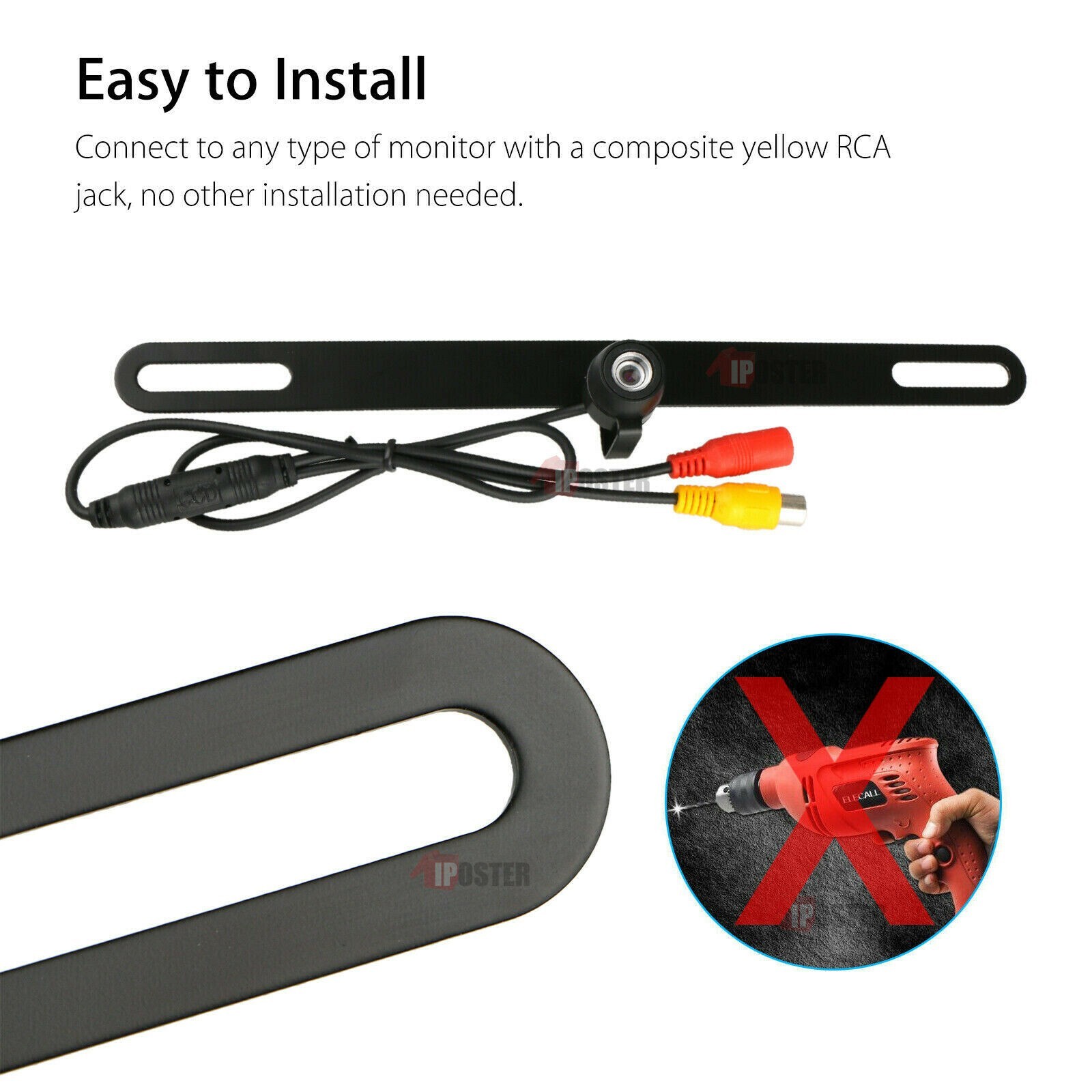 Metal Car License Plate Backup Reverse Rear View Camera Night Vision Waterproof