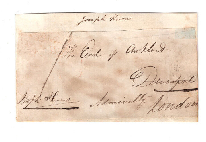 Joseph Hume 1777-1855 Signed Envelope / Autographed British Politician, Surgeon