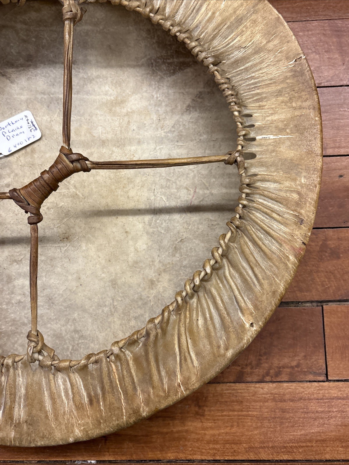 Antique Native American Plains Painted Drum Pictorial Morning Star Painted Drum